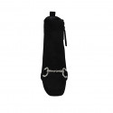 Botin para mujer con plataforma, accesorio y cremallera en gamuza negra tacon 10 - Tallas disponibles:  32, 33, 34, 42, 43, 44, 45