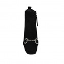 Woman's ankle boot with zipper, platform and accessory in black suede heel 10 - Available sizes:  32, 42, 43
