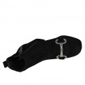 Woman's ankle boot with zipper, platform and accessory in black suede heel 10 - Available sizes:  32, 42, 43
