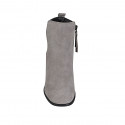 Stivaletto a punta squadrata da donna con cerniera e borchie in camoscio grigio tacco 7 - Misure disponibili: 32, 34, 42, 43, 44, 45
