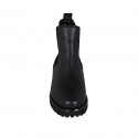 Bottines pour femmes en cuir noir avec élastiques talon 3 - Pointures disponibles:  45