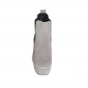 Stivaletto da donna con elastici e plateau in camoscio grigio tacco 10 - Misure disponibili: 42, 45