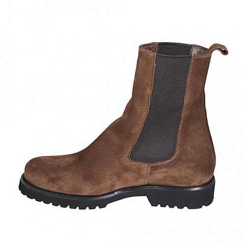 Boots en sales daim marron femme