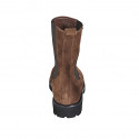 Woman's ankle boot with elastic bands in brown suede heel 3 - Available sizes:  43