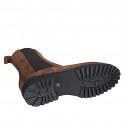 Woman's ankle boot with elastic bands in brown suede heel 3 - Available sizes:  43