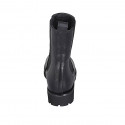 Bottines hautes avec élastiques pour femmes en cuir noir talon 3 - Pointures disponibles:  45