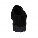 Mocasín para mujer con accesorio en gamuza negra tacon 3 - Tallas disponibles:  32, 45