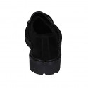 Mocassin pour femmes avec accessoire en daim noir talon 3 - Pointures disponibles:  32