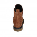 Bottines pour femmes avec élastiques en daim cognac talon 3 - Pointures disponibles:  33, 44