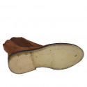 Bottines pour femmes avec élastiques en daim cognac talon 3 - Pointures disponibles:  33, 44