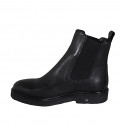 Woman's ankle boot in black leather with elastic bands heel 3 - Available sizes:  33
