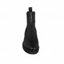 Bottines pour femmes en cuir noir avec élastiques talon 3 - Pointures disponibles:  33