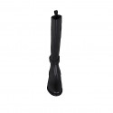 Bottes pour femmes en cuir noir avec boucle et elastiques talon 3 - Pointures disponibles:  33, 43, 44, 46