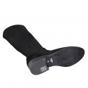 Woman's boot in black suede and elastic material heel 3 - Available sizes:  44