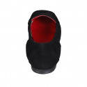 Mocasin con punta cuadrada y elasticos para mujer en gamuza negra tacon 1 - Tallas disponibles:  32, 33, 42