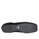 Woman's loafer with squared tip and elastic bands in black suede heel 1 - Available sizes:  32