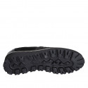Chaussure pour femmes avec elastiques et strass en daim et cuir verni noir talon compensé 4 - Pointures disponibles:  32, 42, 43