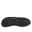 Chaussure pour femmes avec elastiques et strass en daim et cuir verni noir talon compensé 4 - Pointures disponibles:  42