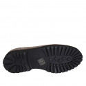 Woman's mocassin with chain and removable insole in taupe suede heel 3 - Available sizes:  45