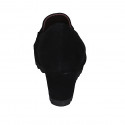Chaussure fermée pour femmes avec elastiques et semelle amovible en daim noir talon compensé 6 - Pointures disponibles:  34, 42, 43, 44, 45