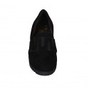 Chaussure fermée pour femmes avec elastiques et semelle amovible en daim noir talon compensé 6 - Pointures disponibles:  34, 42, 43, 44, 45