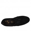 Chaussure fermée pour femmes avec elastiques et semelle amovible en daim noir talon compensé 6 - Pointures disponibles:  34, 42, 43, 44, 45
