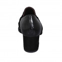Scarpa accollata da donna con elastici in vernice nera tacco 6 - Misure disponibili: 43, 45
