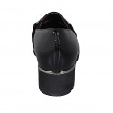 Scarpa accollata da donna con elastici, accessorio e plantare estraibile in vernice nera zeppa 4 - Misure disponibili: 34, 42