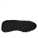 Zapato para mujer con plantilla extraible en charol y gamuza negra cuña 4 - Tallas disponibles:  31, 42