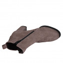 Woman's ankle boot in taupe suede with zippers and removable insole heel 6 - Available sizes:  43