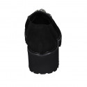Mocasino deportivo para mujer con cadena en gamuza negra tacon 5 - Tallas disponibles:  45