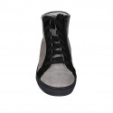 Scarpa stringata da donna in camoscio nero e taupe zeppa 3 - Misure disponibili: 33, 43