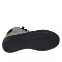 Scarpa stringata da donna in camoscio nero e taupe zeppa 3 - Misure disponibili: 33, 43