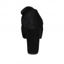 Mocasino para mujer con plataforma y accesorio en gamuza negra tacon 10 - Tallas disponibles:  33, 34, 42, 44, 45