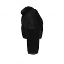 Mocassin pour femmes avec plateforme et accesoire en daim noir talon 10 - Pointures disponibles:  42