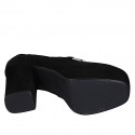 Mocassin pour femmes avec plateforme et accesoire en daim noir talon 10 - Pointures disponibles:  33, 34, 42, 44, 45