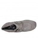 Woman's mocassin with platform and accessory in grey suede heel 10 - Available sizes:  34, 42, 43, 44, 45