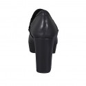 Mocassin pour femmes en cuir noir avec chaîne et plateau talon 10 - Pointures disponibles:  32, 42, 43