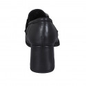 Mocassin pour femmes en cuir noir avec chaîne talon 7 - Pointures disponibles:  32, 33, 44