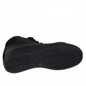 Scarpa stringata da donna in pelle e camoscio nero zeppa 3 - Misure disponibili: 32, 33, 44
