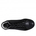 Scarpa stringata da donna in pelle e camoscio nero zeppa 3 - Misure disponibili: 32, 33, 44