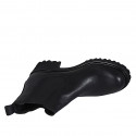 Botines a punta redonda para mujer con elasticos en piel negra con tacon 5 - Tallas disponibles:  45