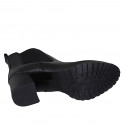 Botines para mujer con elasticos en piel negra tacon 5 - Tallas disponibles:  45