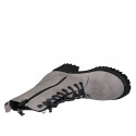 Bottines pour femmes à lacets avec fermetures éclair en daim taupe talon 5 - Pointures disponibles:  32