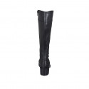 Woman's boot in black smooth leather with zipper heel 5 - Available sizes:  33, 43