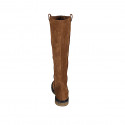 Bottes pour femmes en daim cognac talon 3 - Pointures disponibles:  34