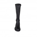 Bottes pour femmes avec fermetures éclair et goujons en cuir noir talon 4 - Pointures disponibles:  42, 43, 44, 45