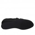 Chaussure pour femmes en cuir noir avec elastiques et chaîne talon compensé 4 - Pointures disponibles:  34, 42, 43, 44