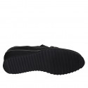 Scarpa accollata da donna in pelle nera con elastici e catena zeppa 4 - Misure disponibili: 44