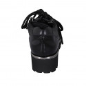 Scarpa stringata da donna con cerniera in pelle e vernice nera zeppa 4 - Misure disponibili: 44